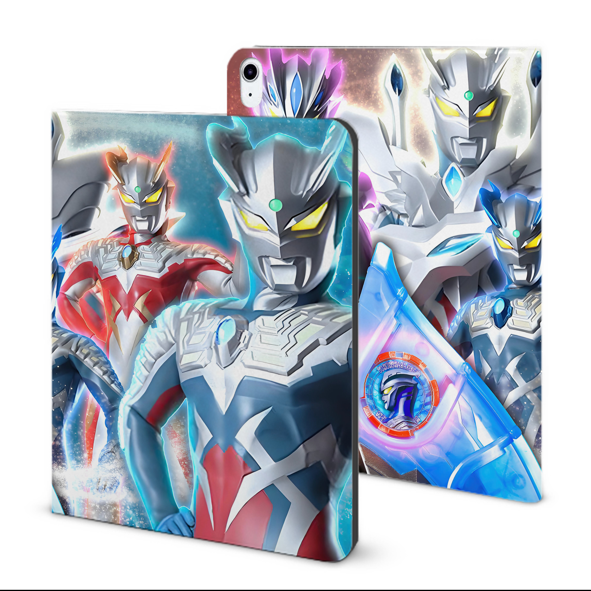 （画像用） ウルトラマン Ultraman IPad ケース ブック型 PUレザー TPU 耐衝撃 軽量 薄型 ペン収納なし 全面保護 IPad 各モデル対応